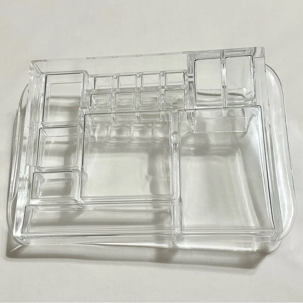 Caboodles Large Clear Acrylic Countertop Makeup or Office Desktop Organizer